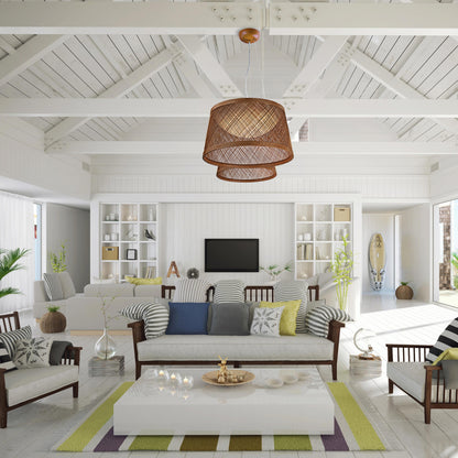 Bahama Outdoor LED Pendant Light in living room.