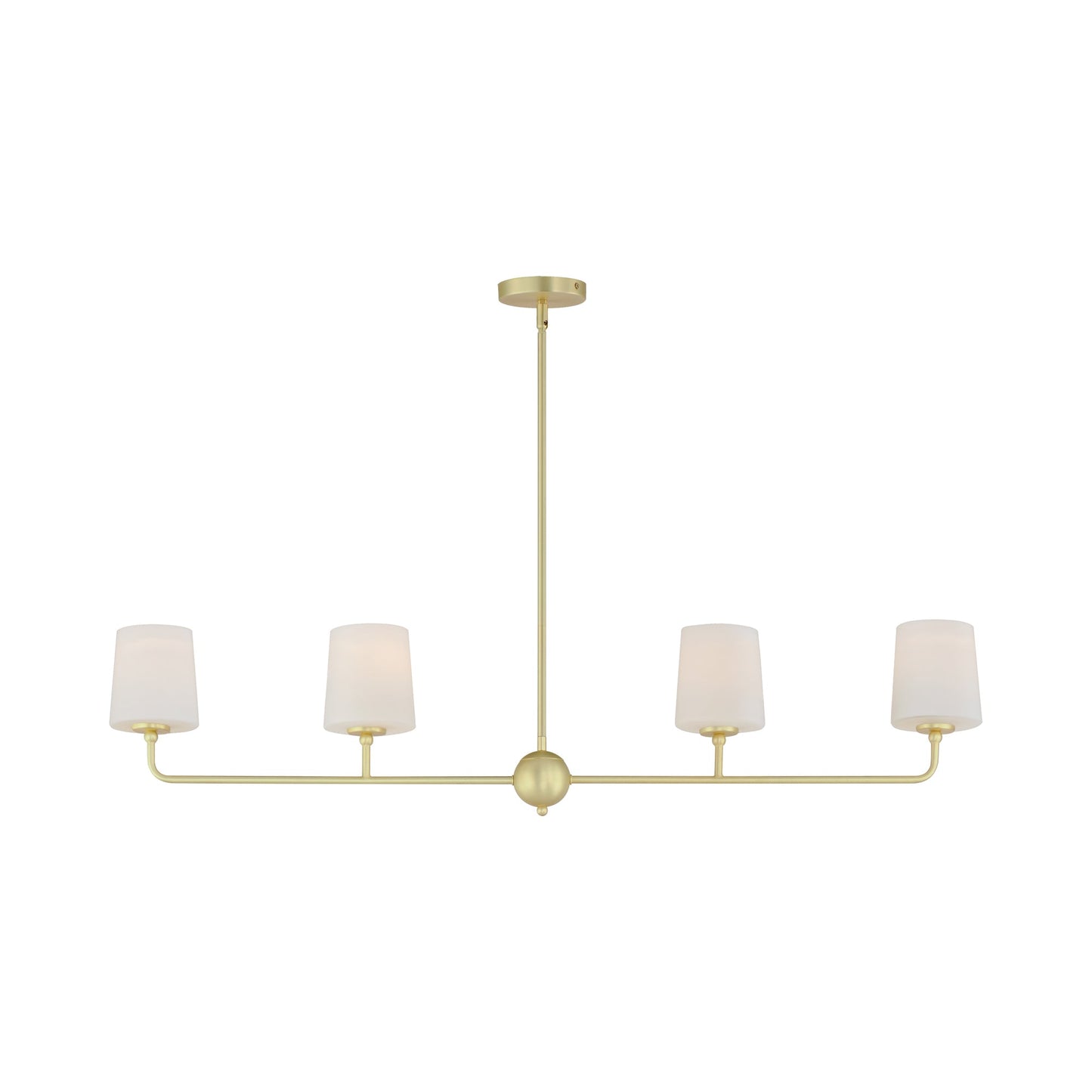 Bristol Linear Pendant Light in Satin Brass.