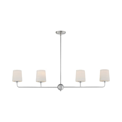 Bristol Linear Pendant Light in Satin Nickel.