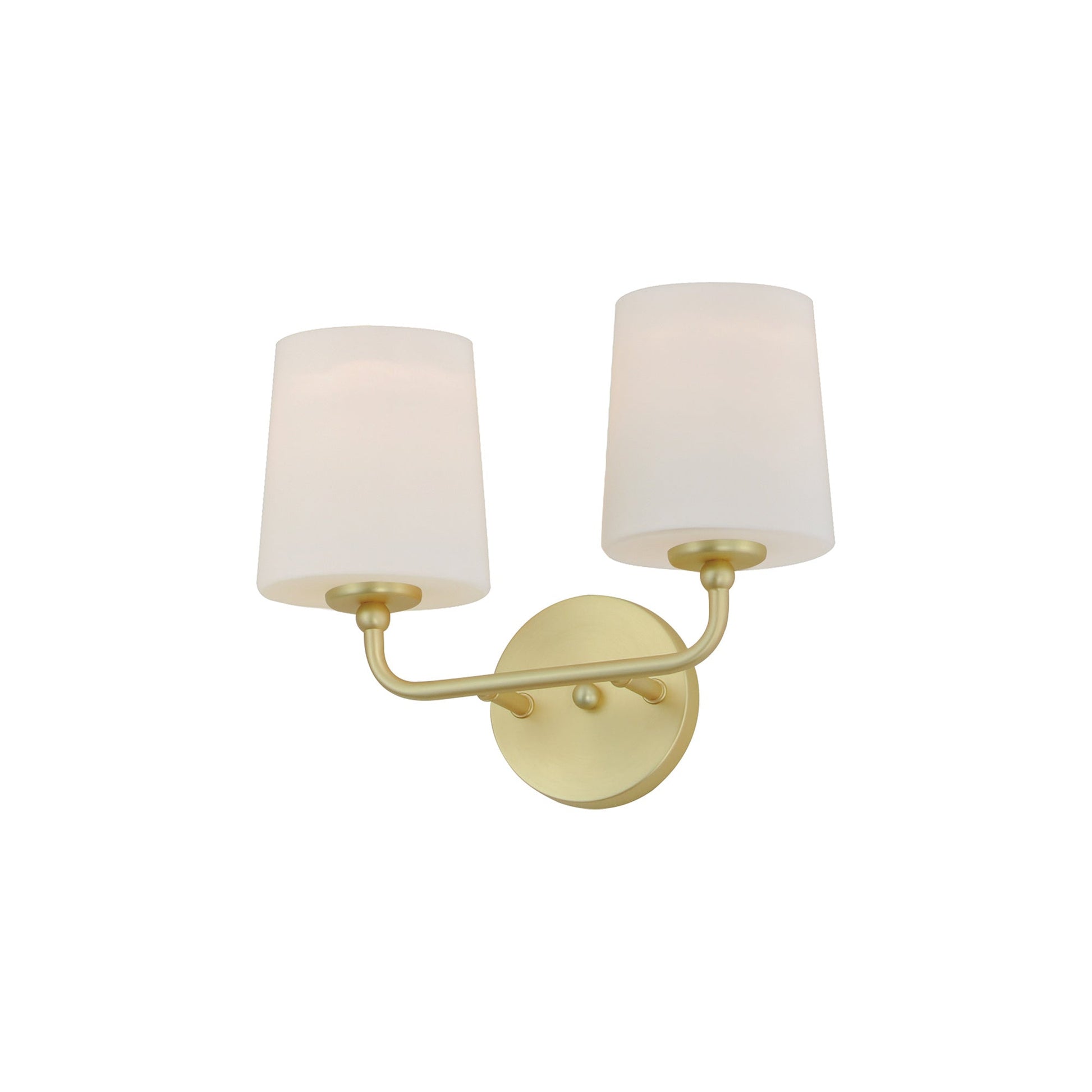 Bristol Vanity Wall Light in Satin Brass (2-Light).