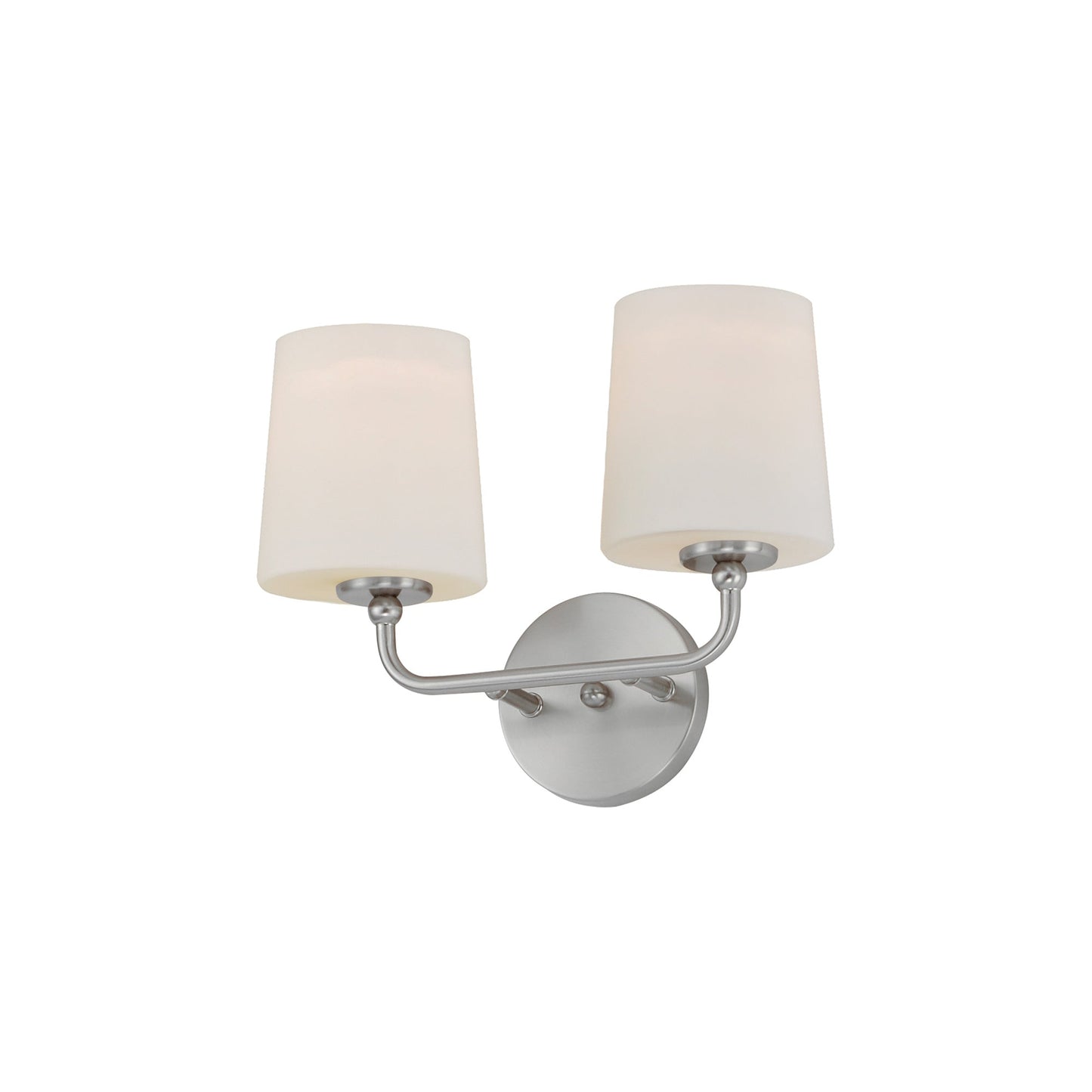 Bristol Vanity Wall Light in Satin Nickel (2-Light).