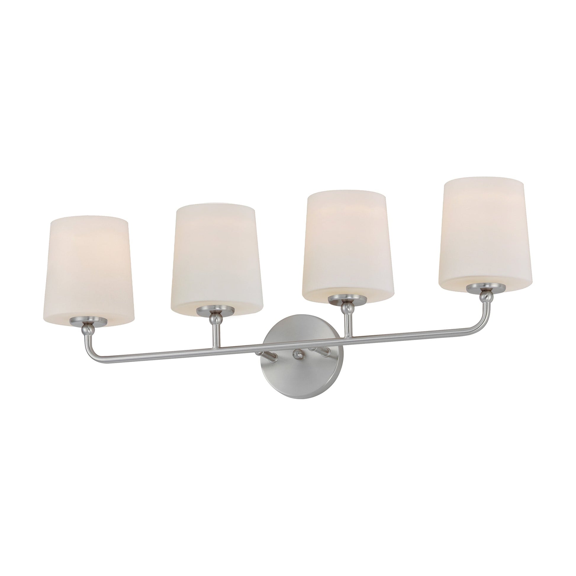 Bristol Vanity Wall Light in Satin Nickel (4-Light).