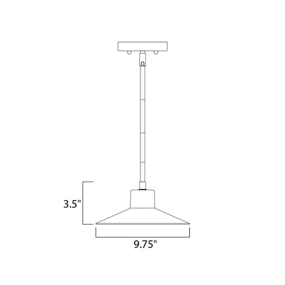 Civic Outdoor LED Pendant Light - line drawing.