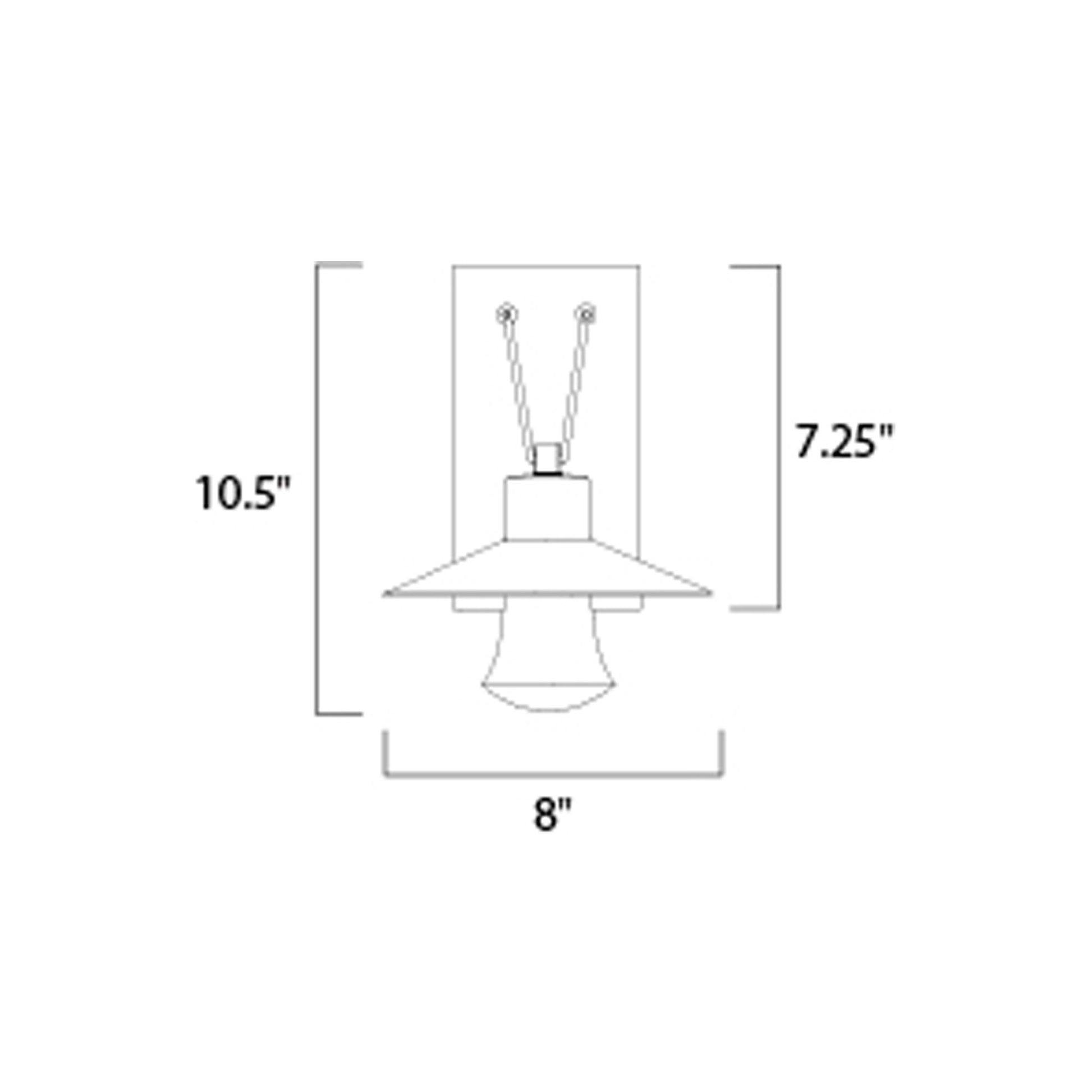 Civic Outdoor LED Wall Light - line drawing.