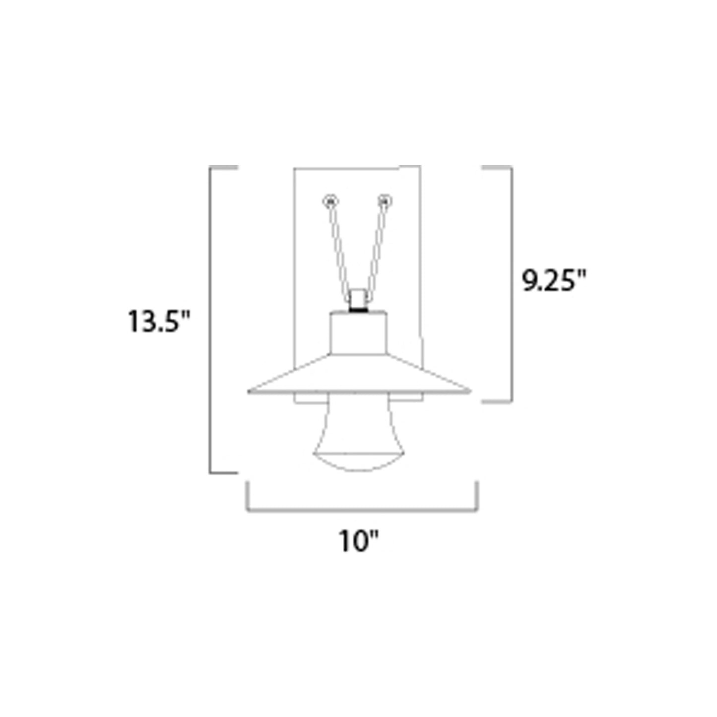 Civic Outdoor LED Wall Light - line drawing.