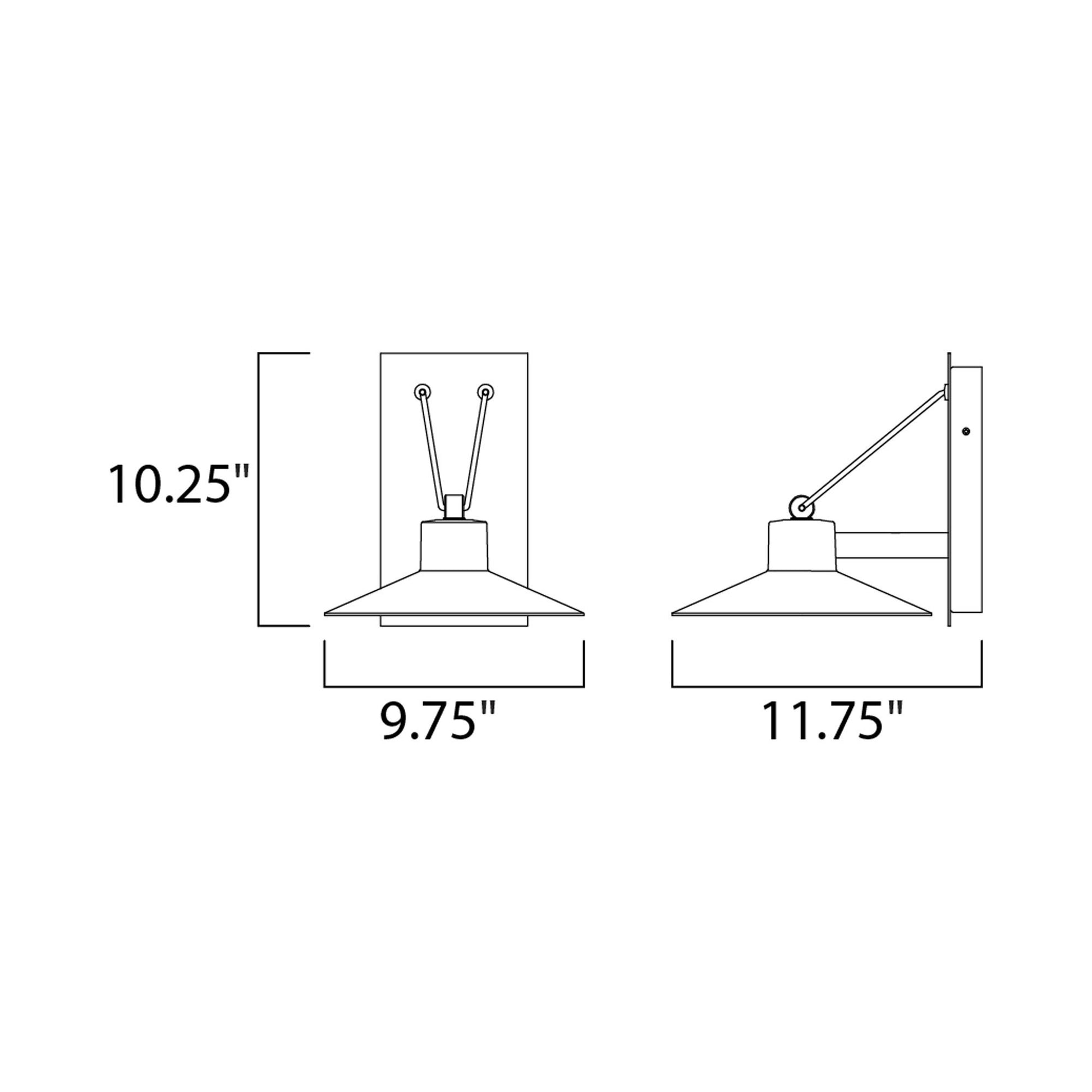 Civic Outdoor LED Wall Light - line drawing.