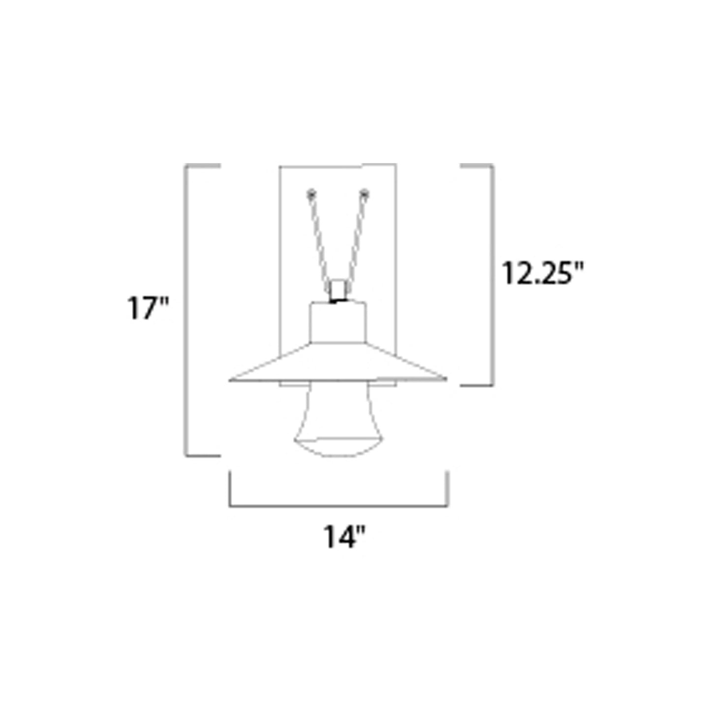 Civic Outdoor LED Wall Light - line drawing.