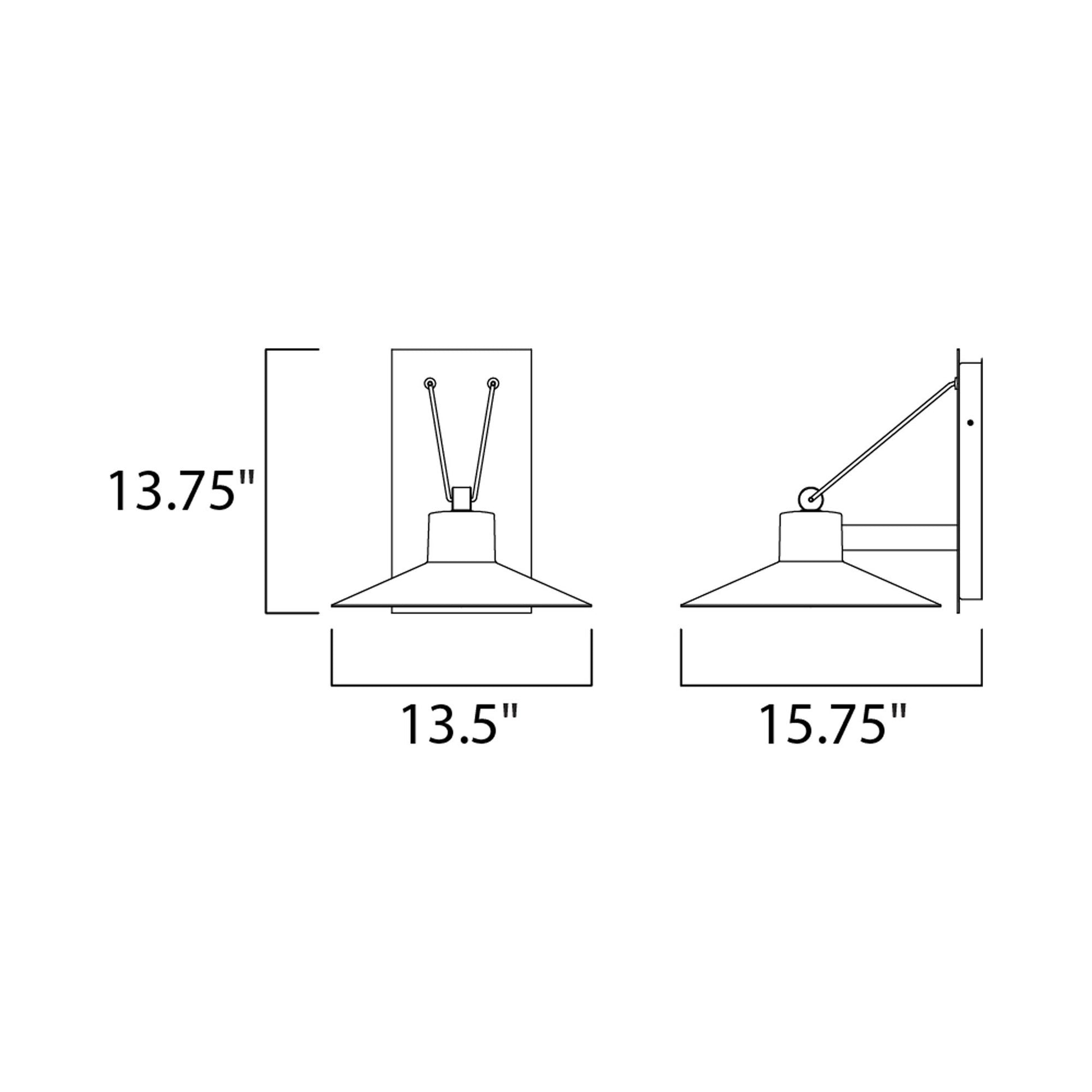 Civic Outdoor LED Wall Light - line drawing.