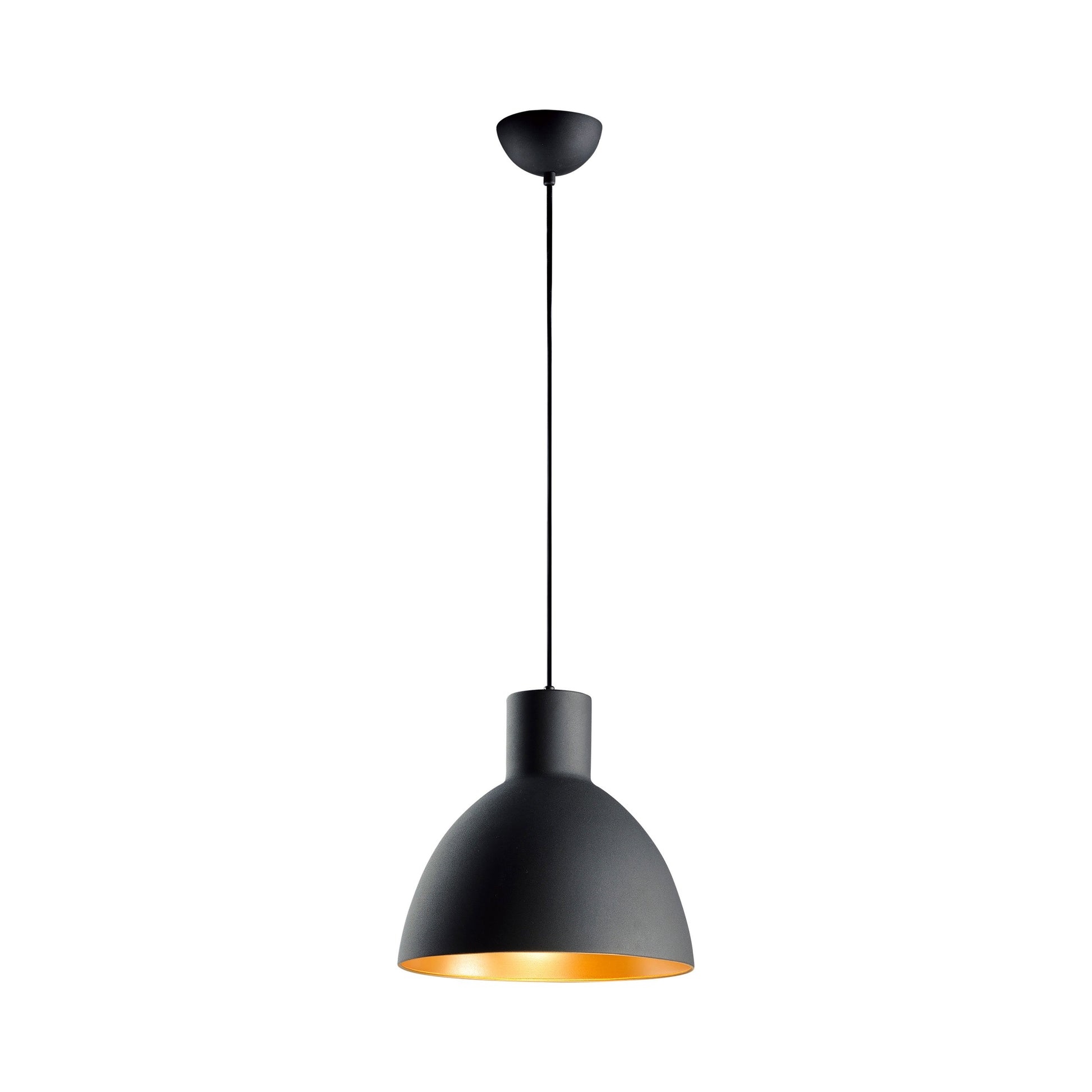 Cora Dome Pendant Light in Black/Gold (Medium).