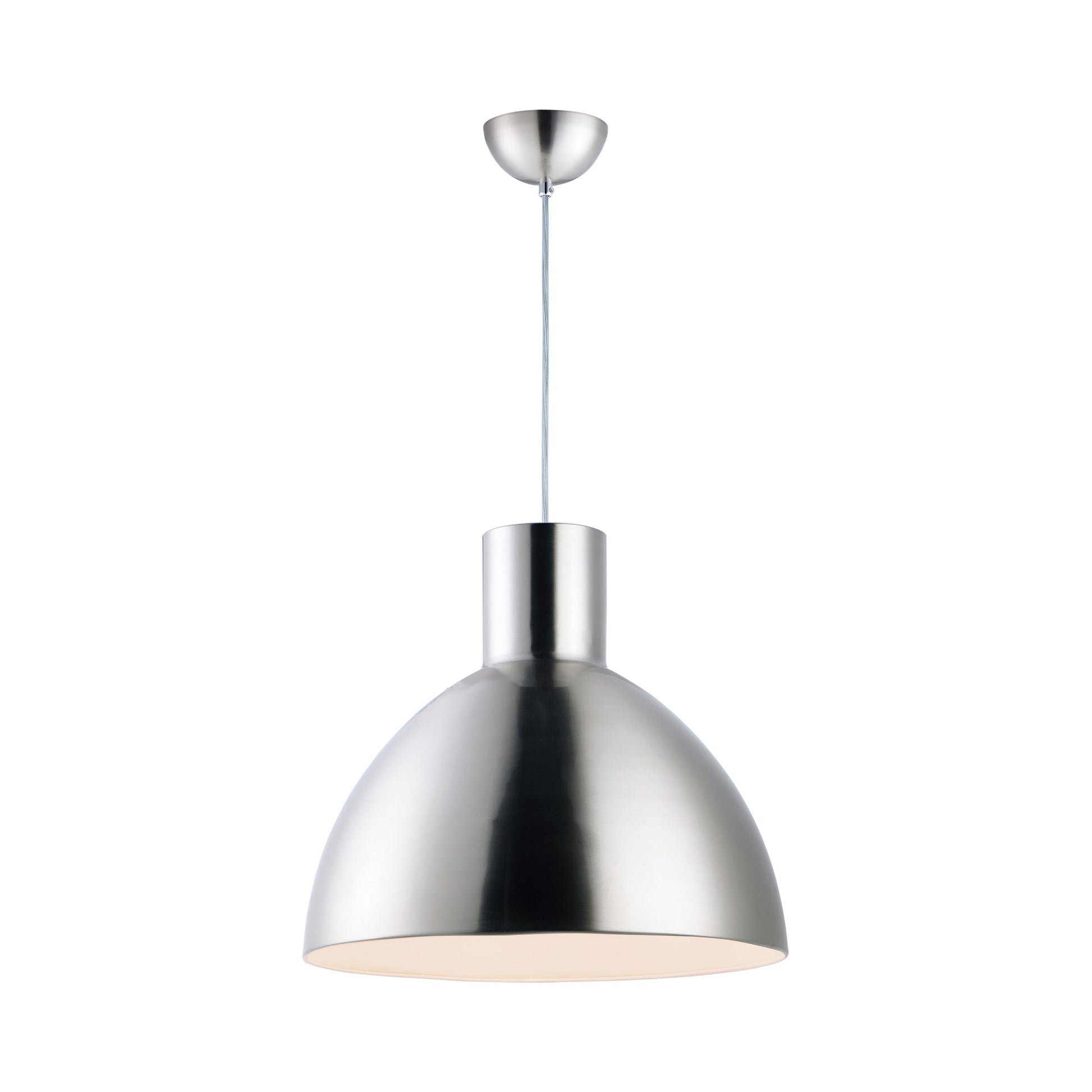 Cora Dome Pendant Light in Satin Nickel (Large).