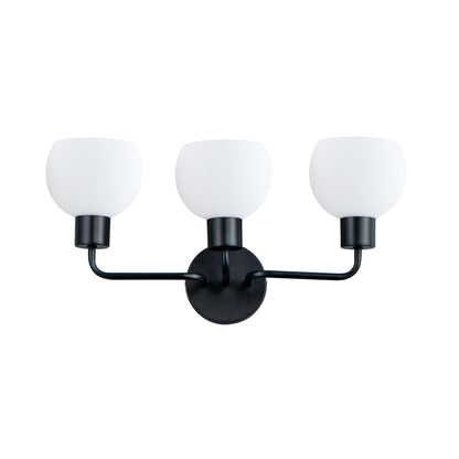 Coraline Bath Vanity Light in Black (3-Light).