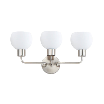Coraline Bath Vanity Light in Satin Nickel (3-Light).