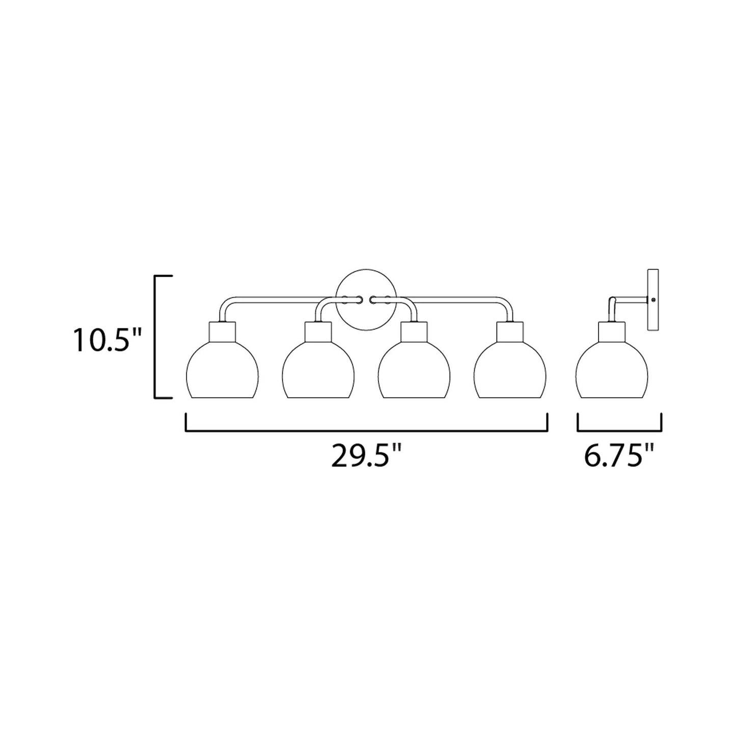Coraline Bath Vanity Light - line drawing.