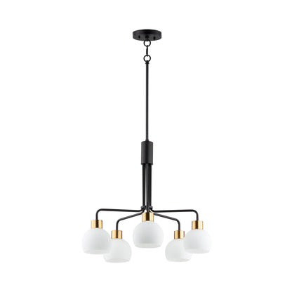 Coraline Chandelier in Bronze/Satin Brass (5-Light).