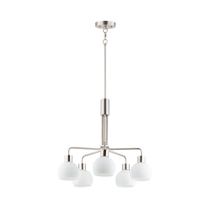 Coraline Chandelier in Satin Nickel (5-Light).