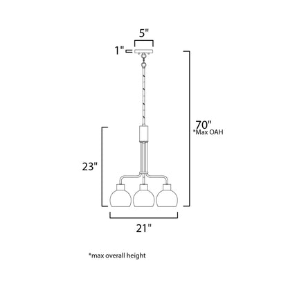 Coraline Chandelier - line drawing.