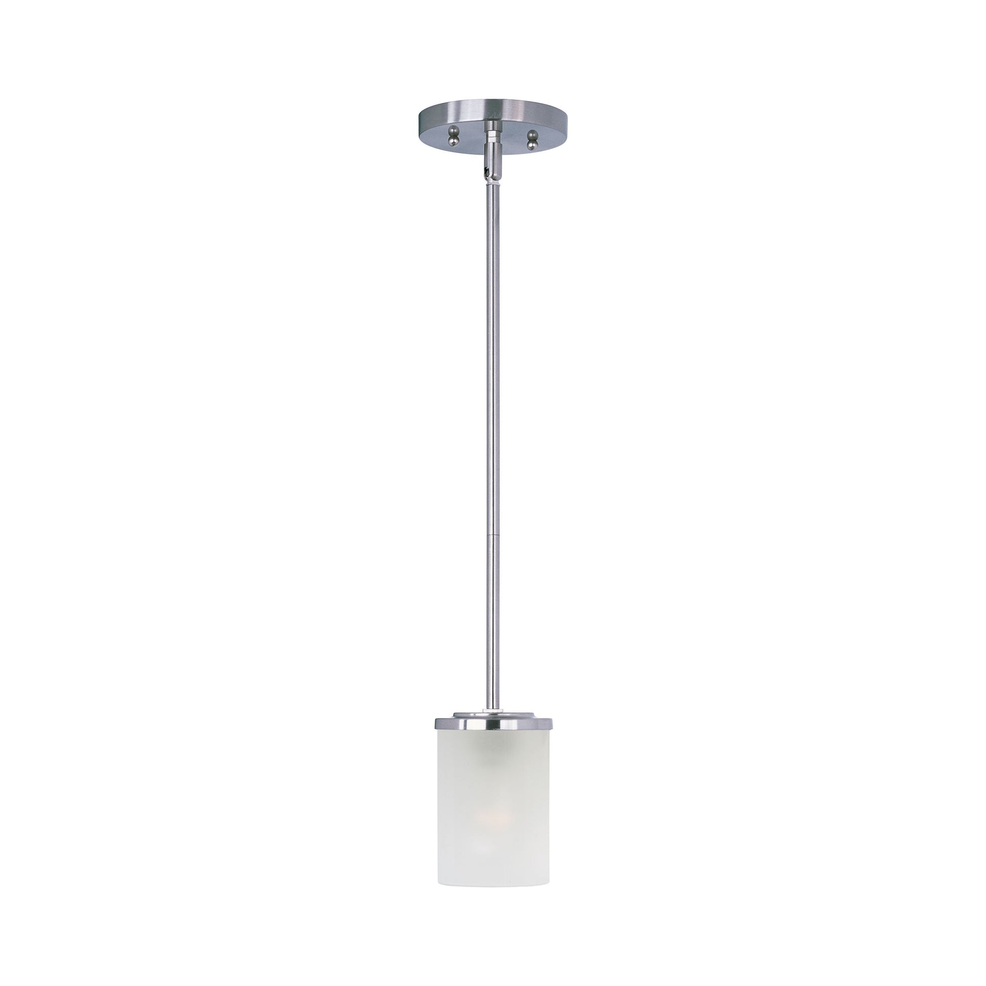 Corona Mini Pendant Light in Satin Nickel (Frosted Glass).
