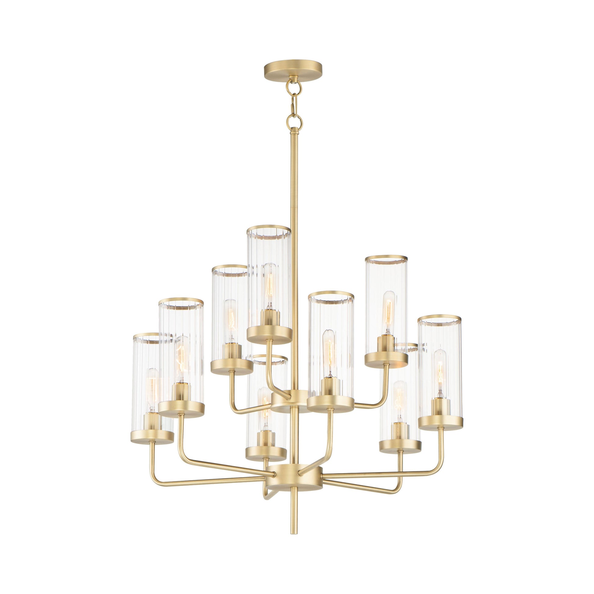 Crosby Chandelier in Satin Brass (9-Light).