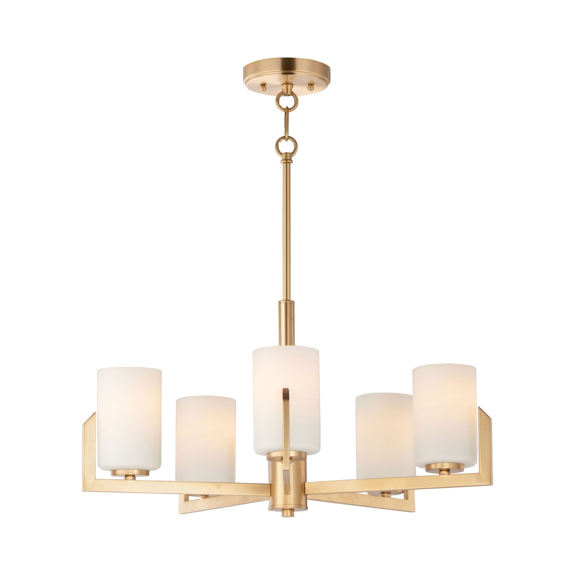 Dart Chandelier in Satin Brass (5-Light).