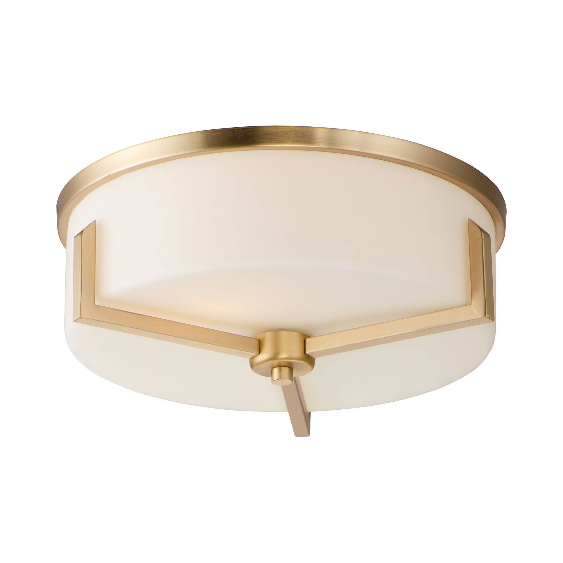 Dart Flush Mount Ceiling Light in Satin Brass.
