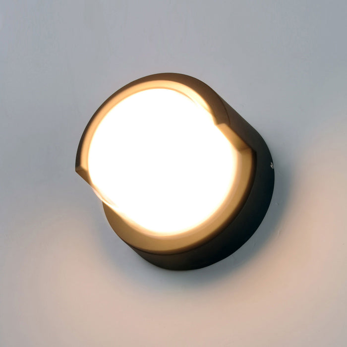 Eyebrow Round Outdoor LED Wall Light in Detail.