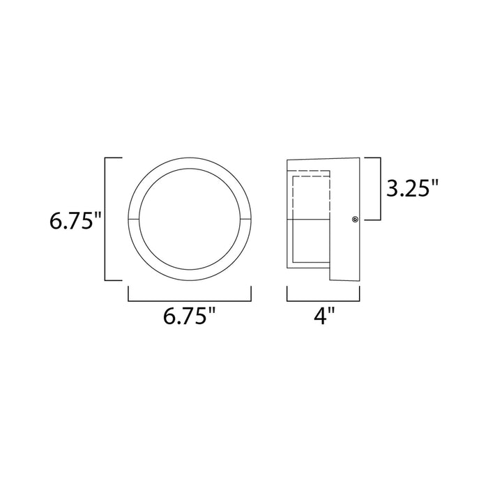 Eyebrow Round Outdoor LED Wall Light - line drawing.
