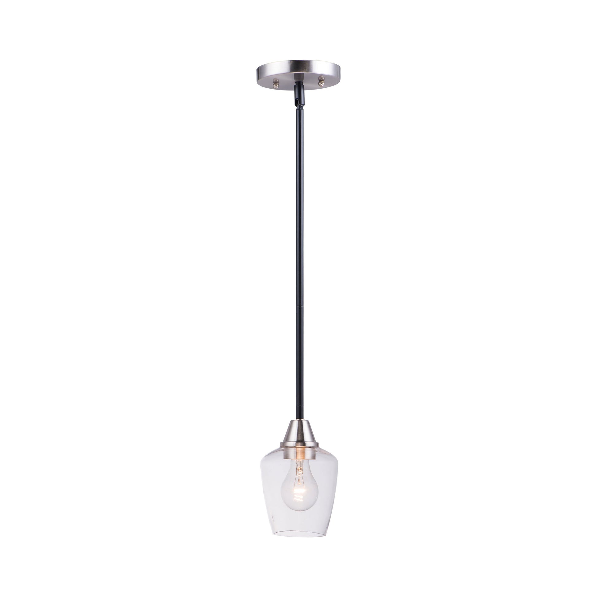 Goblet Mini Pendant Light in Black/Satin Nickel.