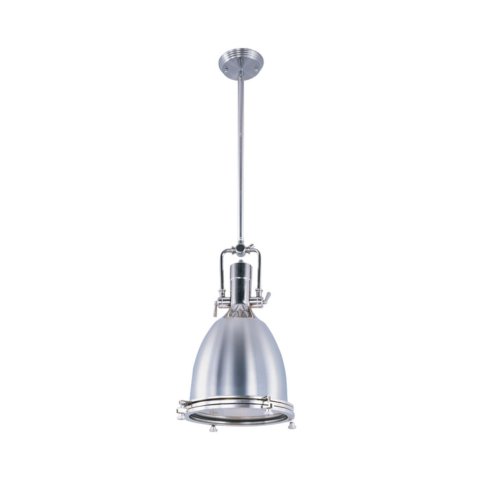 Hi-Bay Pendant Light in Frosted/Polished Nickel (23.5-Inch).