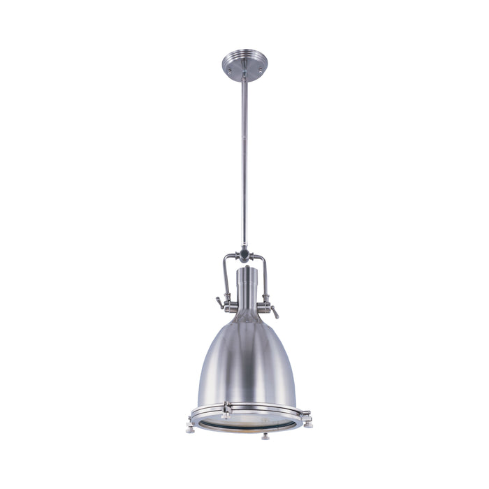 Hi-Bay Pendant Light in Frosted/Satin Nickel (23.5-Inch).