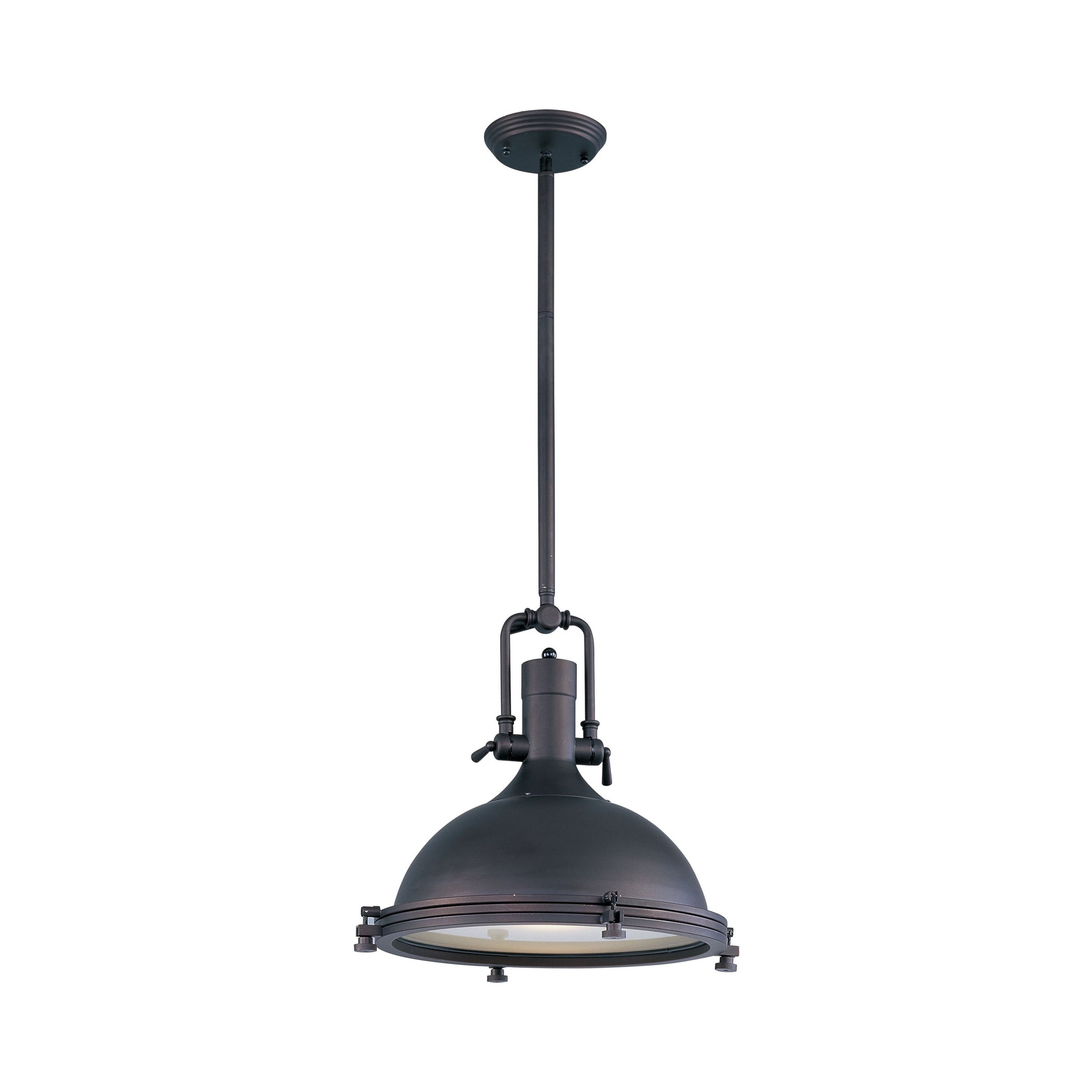 Hi-Bay Pendant Light in Frosted/Bronze (17-Inch).
