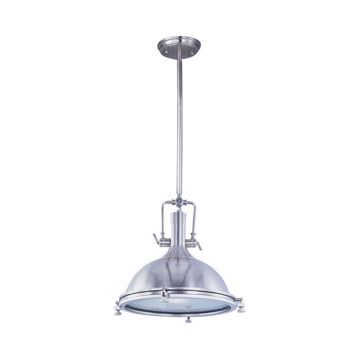 Hi-Bay Pendant Light in Frosted/Satin Nickel (17-Inch).