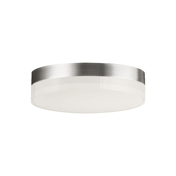 Illuminaire II LED Flush Mount Ceiling Light in Medium/Round/Satin Nickel.