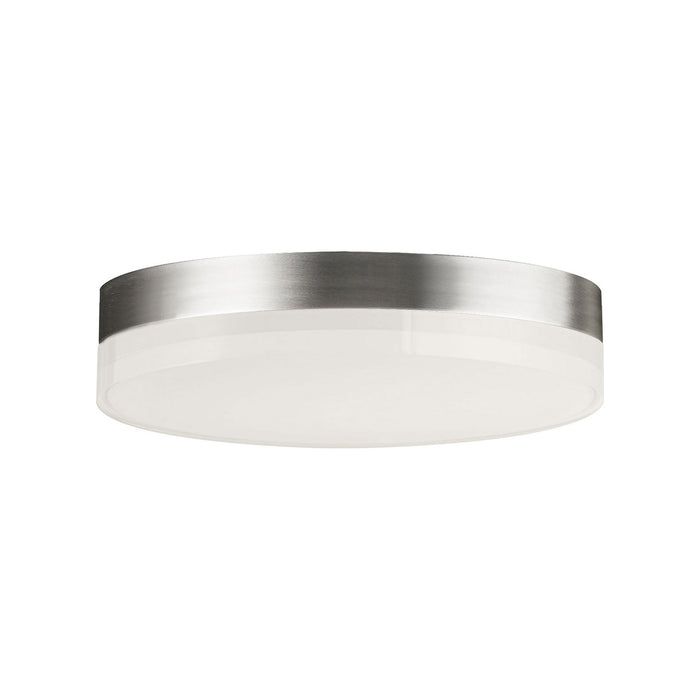 Illuminaire II LED Flush Mount Ceiling Light in Large/Round/Satin Nickel.