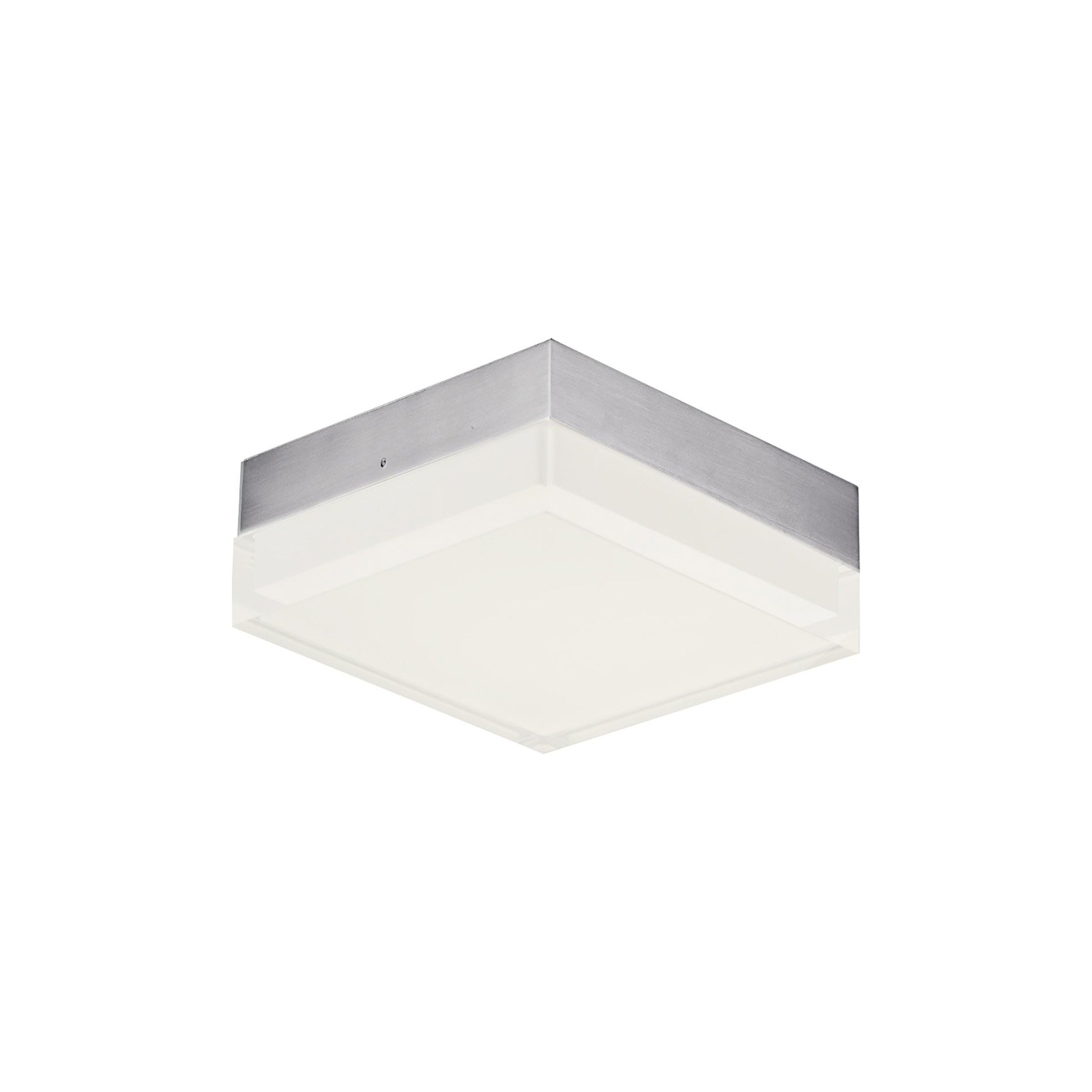 Illuminaire II LED Flush Mount Ceiling Light in Small/Square/Satin Nickel.