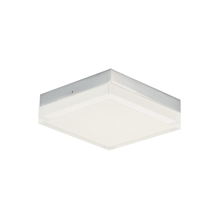 Illuminaire II LED Flush Mount Ceiling Light in Medium/Square/Polished Chrome.