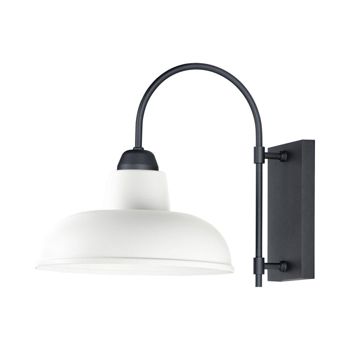 Industrial Outdoor Wall Light in White/Black.