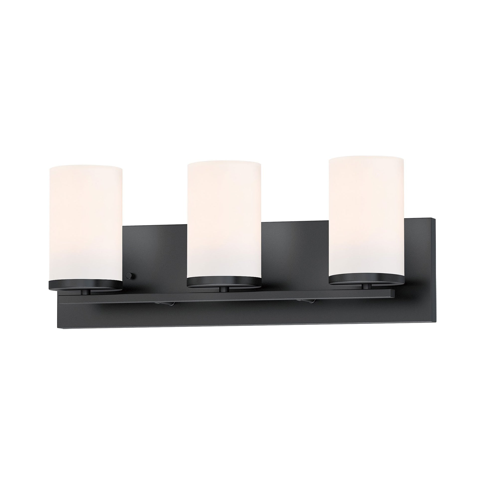 Lateral Bath Vanity Light in Black (3-Light).