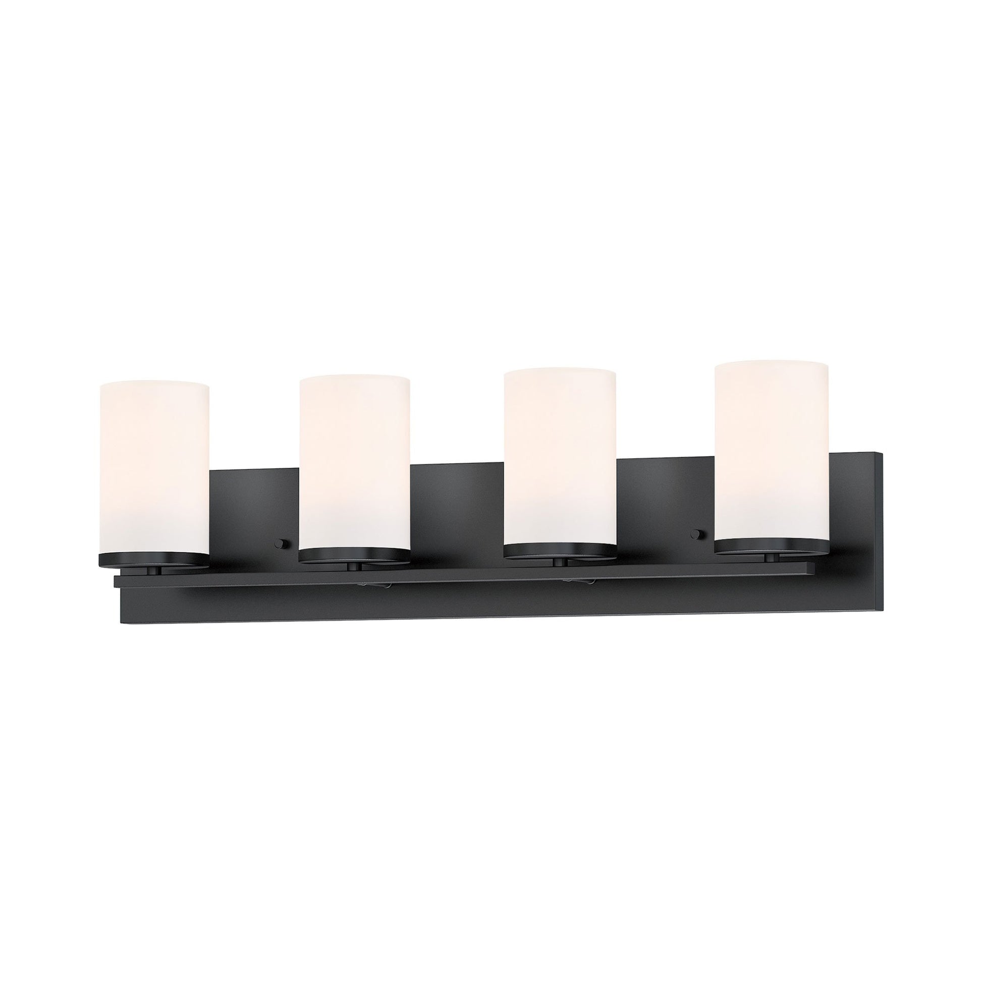 Lateral Bath Vanity Light in Black (4-Light).
