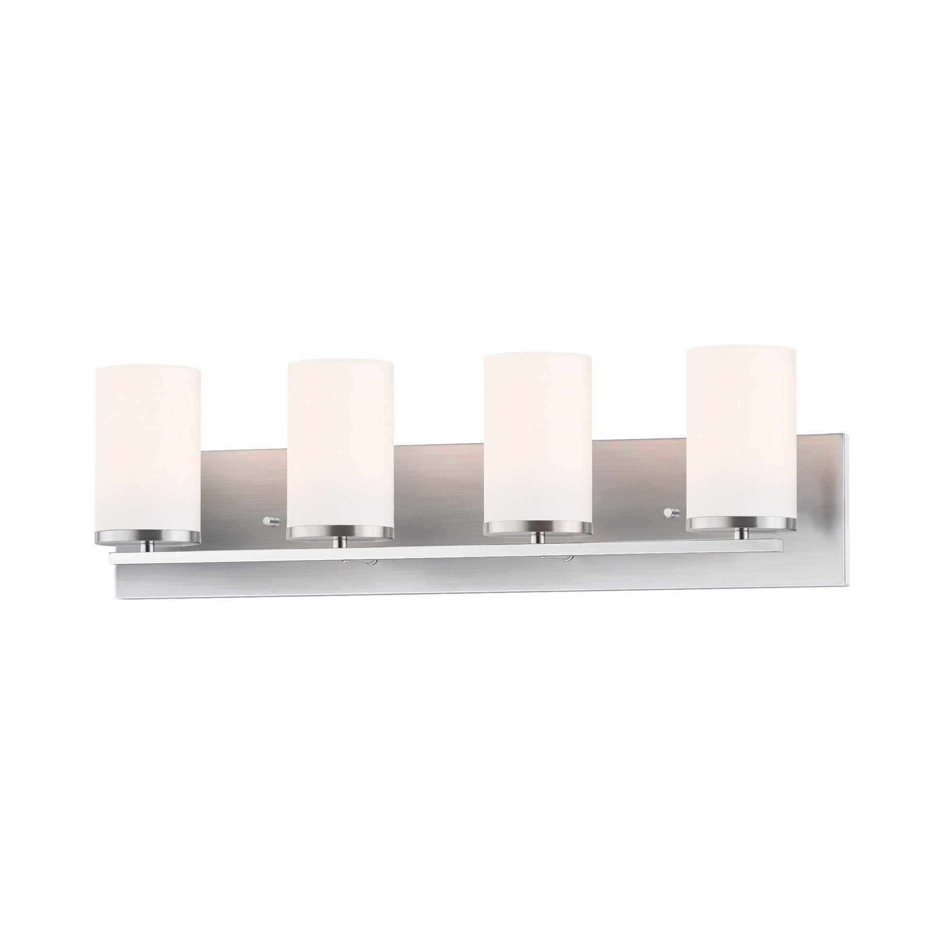 Lateral Bath Vanity Light in Satin Nickel (4-Light).