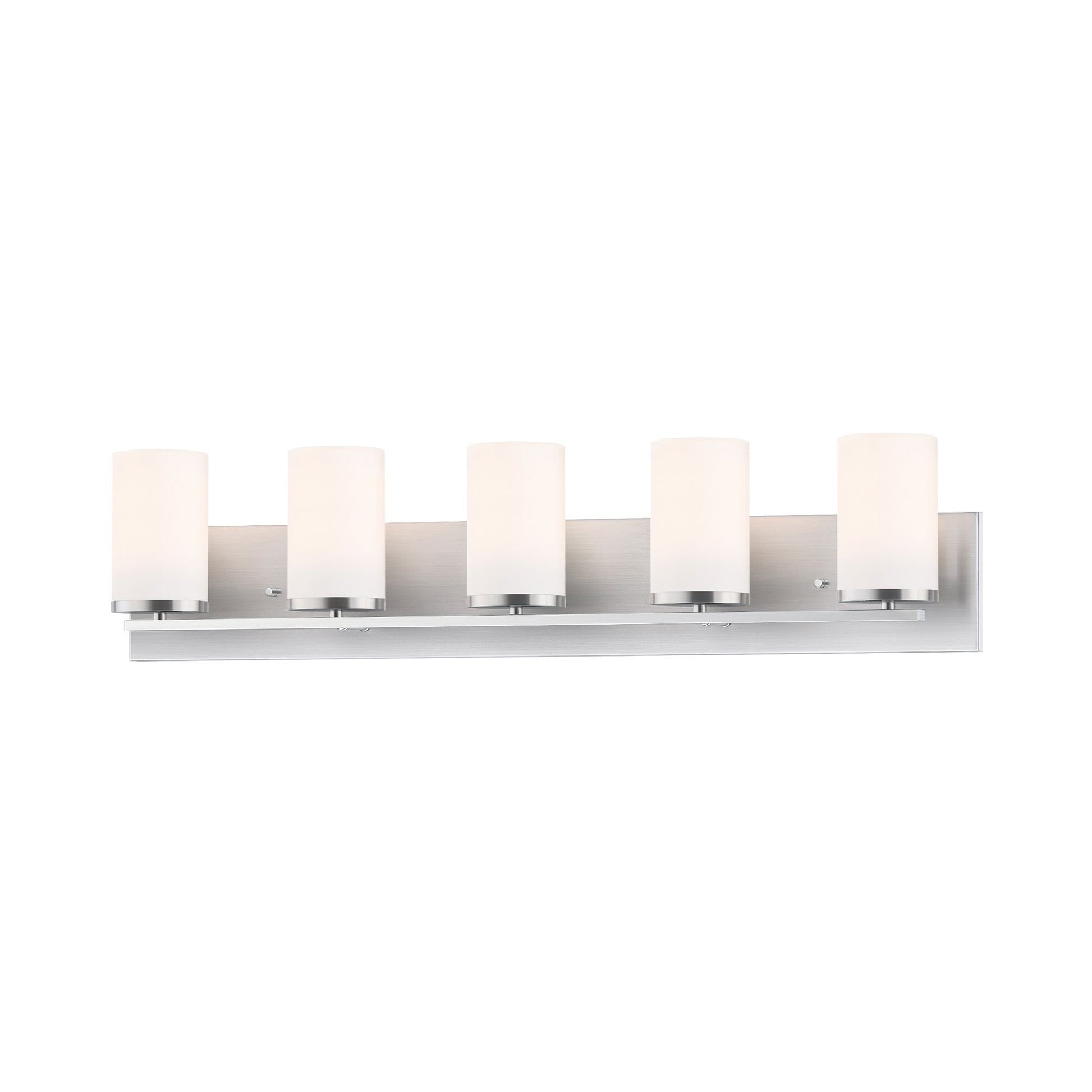 Lateral Bath Vanity Light in Satin Nickel (5-Light).