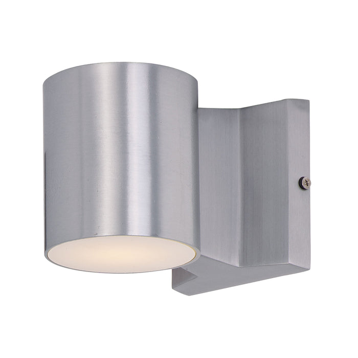 Lightray Outdoor LED Wall Light in Cylinder/Brushed Aluminum.