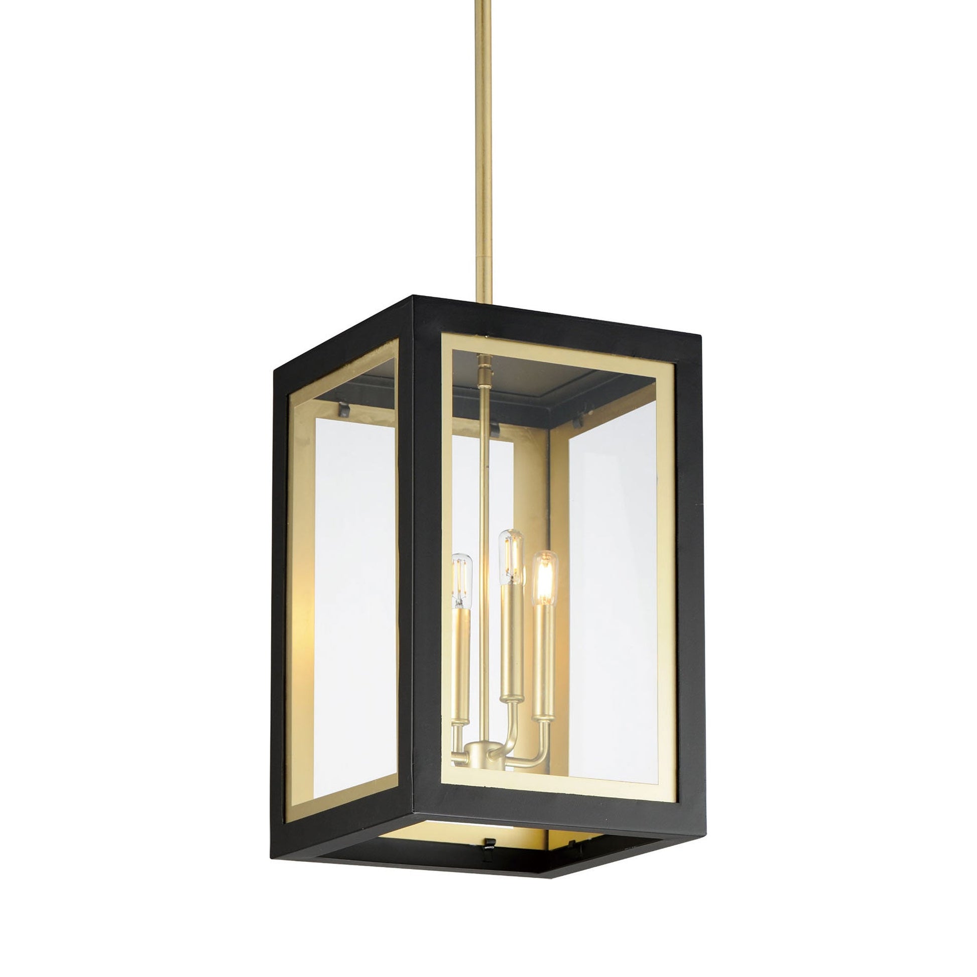 Neoclass Outdoor Pendant Light in Black/Gold (3-Light).