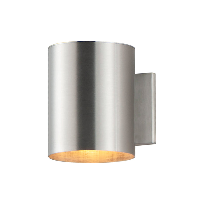 Outpost Outdoor Wall Light in Incandescent/5-Inch/Short/Brushed Aluminum.