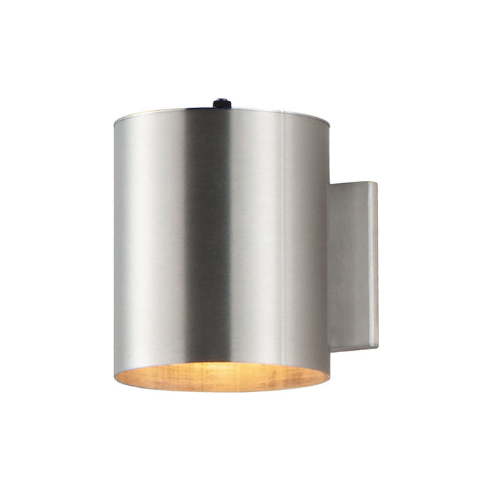 Outpost Outdoor Wall Light in Incandescent/Photocell/6-Inch/Short/Photocell/Brushed Aluminum.