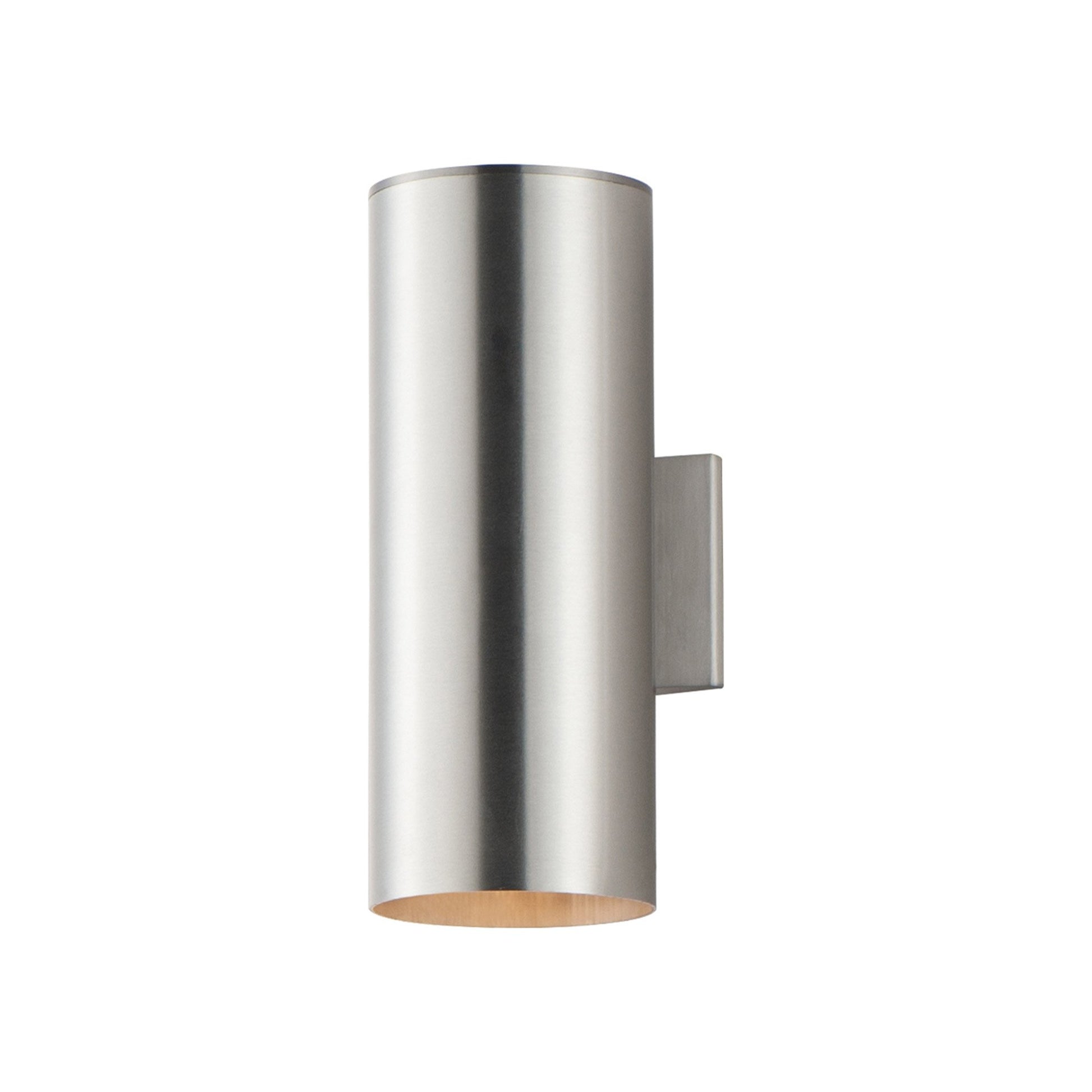 Outpost Outdoor Wall Light in Brushed Aluminum (Incandescent/5-Inch/Medium).