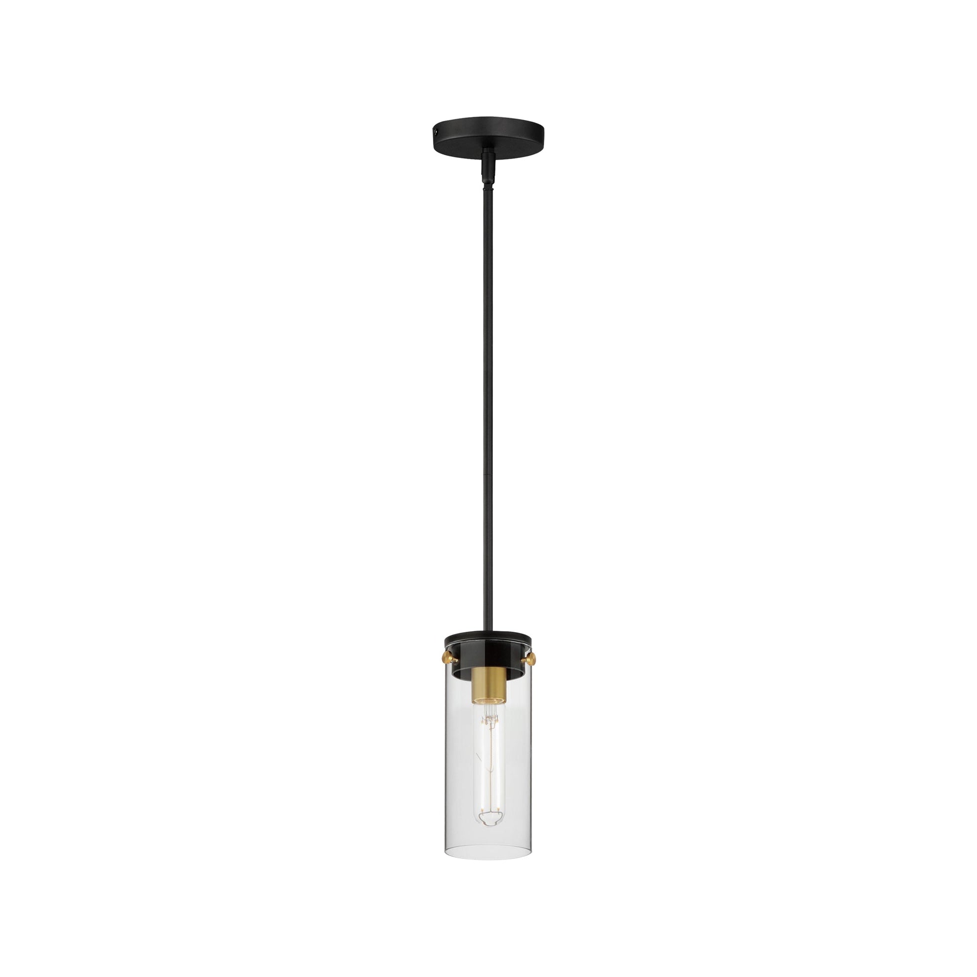 Pinn Wall Pendant Light in Black/Satin Brass (Small).