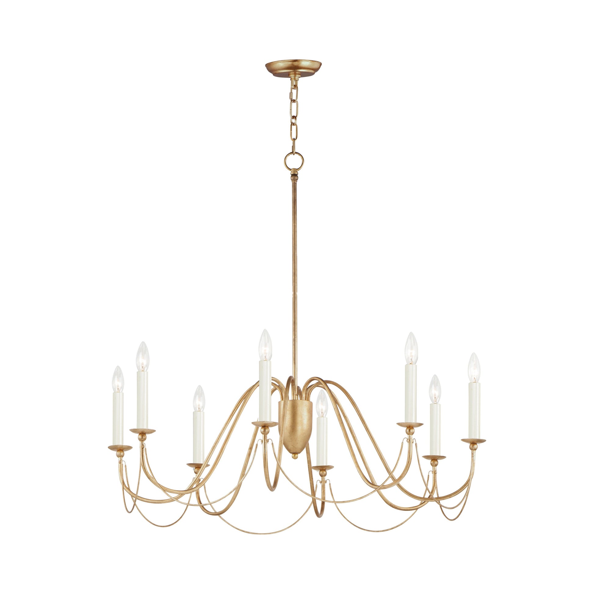 Plumette Chandelier in Gold Leaf (8-Light/None).