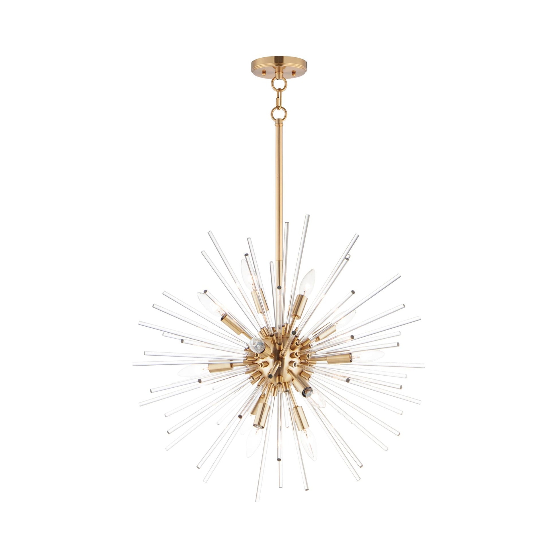Polaris LED Pendant Light in Satin Brass (12-Light/25-Inch).