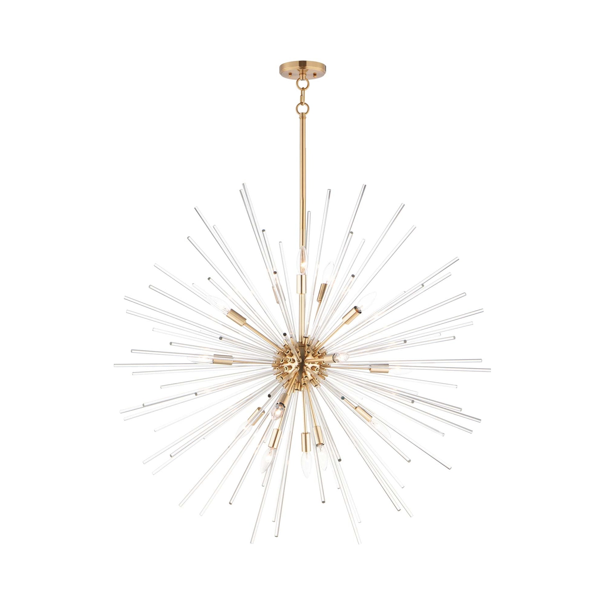 Polaris LED Pendant Light in Satin Brass (16-Light/37.5-Inch).