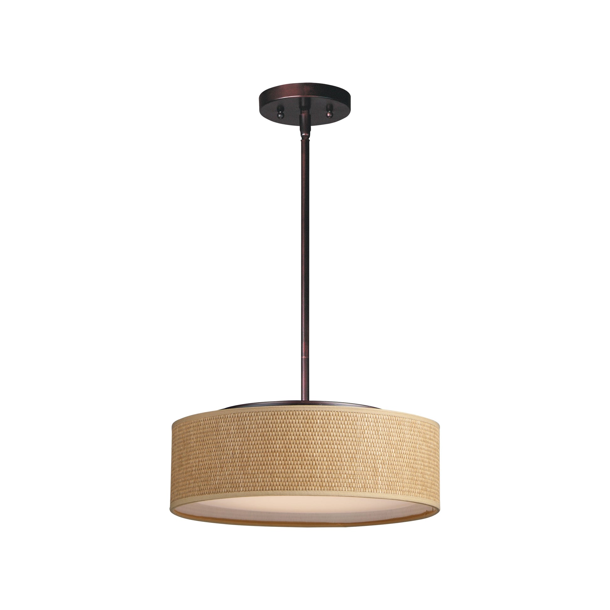 Prime LED Pendant Light in Oil Rubbed Bronze/Grass Cloth (Small).